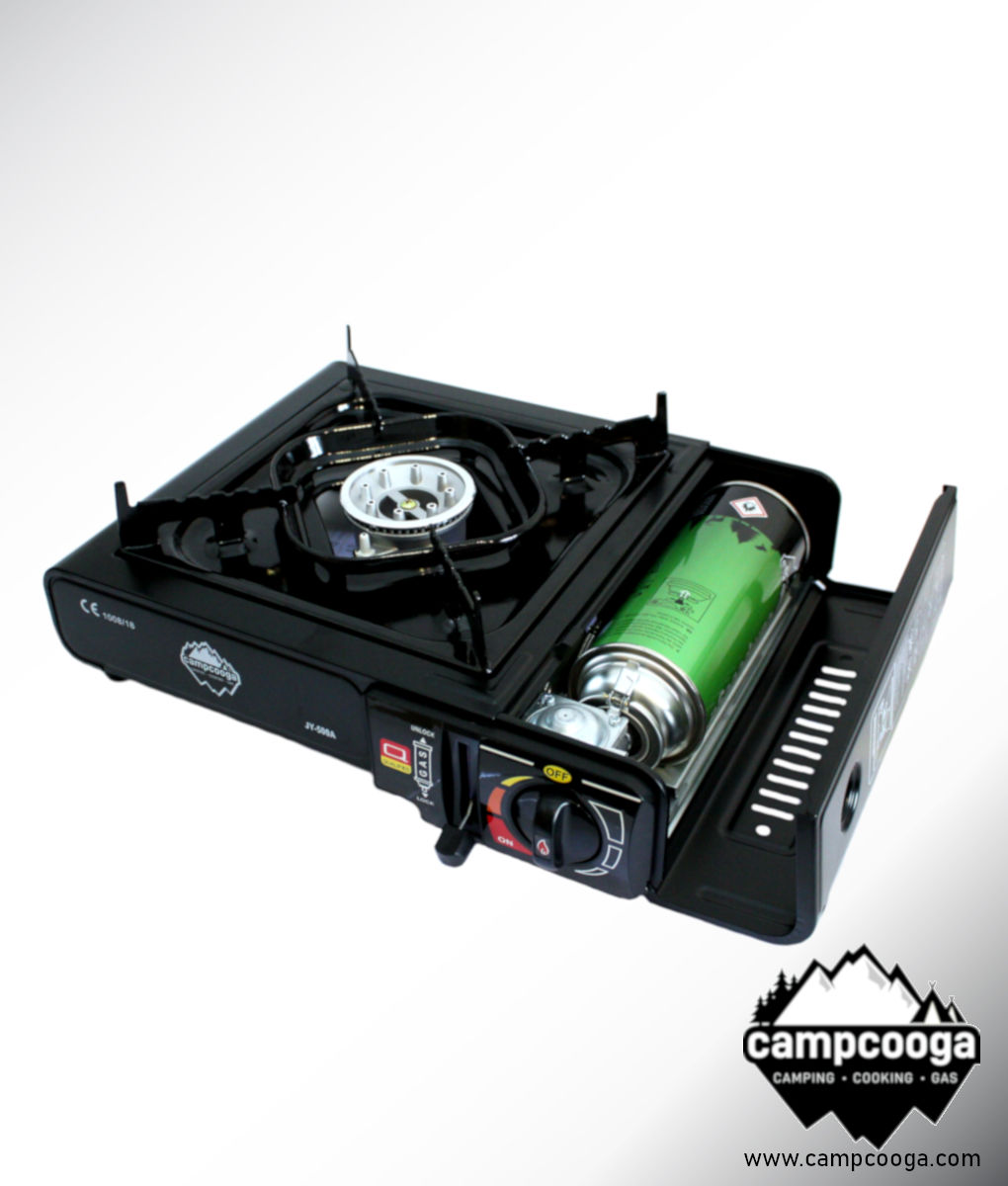 Campingkocher Outdoor Camping Gas Kocher Herd Kartuschenkocher Koffer Schwarz